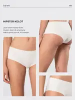 Pamuklu Lazer Kesim Hipster Kadın Külot Türen 910/Ekru Ekru görsel 4