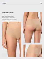 Hipster Lazer Kesim Pamuklu Kadın Külot Türen 910 Vizon görsel 4