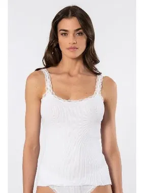 Türen Kadın Likralı Dantelli İp Askılı Kaşkorse Türen 926/Beyaz