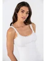 Kadın Likralı Dantelli İp Askılı Kaşkorse Türen 926/Beyaz Beyaz detay görünüm