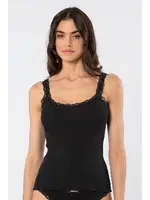 Likralı Dantelli İp Askılı Kaşkorse Kadın Atlet Türen 926 Siyah