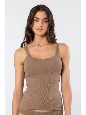 Türen Kadın Likralı Dantelli İp Askılı Kaşkorse Türen 926/Vizon