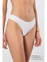 Likralı Ribana Dantelli Kadın String 2li Paket Türen 927 Beyaz detay görünüm