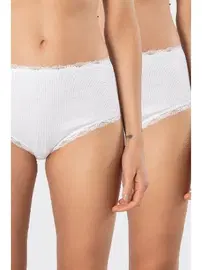 Türen Yüksel Bel Likralı Ribana Dantelli 2li Kadın Külot Türen 929