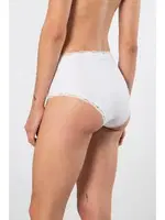 Yüksel Bel Likralı Ribana Dantelli 2li Kadın Külot Türen 929 Beyaz görsel 4