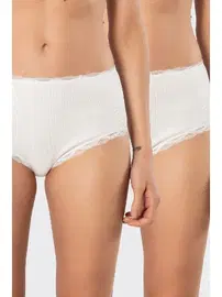 Türen Yüksel Bel Likralı Ribana Dantelli Kadın Külot 2li Türen 929