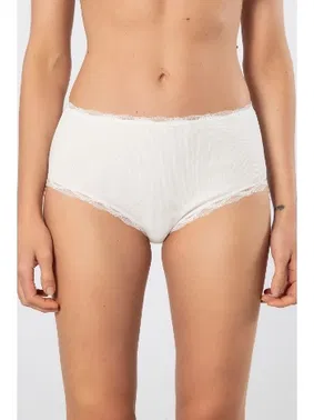 Türen Yüksel Bel Likralı Ribana Dantelli Kadın Külot 2li Türen 929 - Alternatif Görünüm