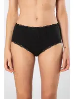 Likralı 2li Ribana Dantelli Yüksel Bel Kadın Külot Türen 929 Siyah detay görünüm