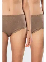 Dantelli Likralı Ribana Yüksel Bel Kadın Külot 2li Türen 929