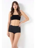 Kadın Mikro Kumaş Lazer Kesim Paça Külot Korse 2852 Siyah görsel 4