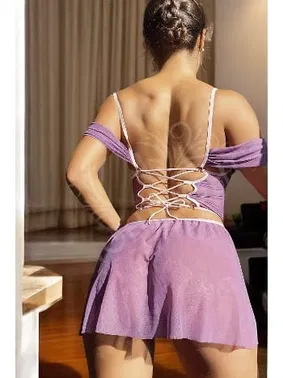 NightLight Kadın Mor Rapunzel Elbise Fantezi Gecelik NightLight 1064-1 - Alternatif Görünüm