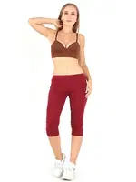 Kadın Normal Bel Rahat Tayt Miorre 999-ZZ0155 Bordo görsel 8