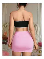 Kadın Pembe Elbise Kostüm fiyonklu Crop Fantazi Kostüm Nathalie K-1752 Pembe farklı açı