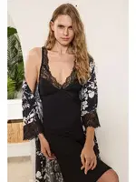 Kadın Sabahlık ve Gecelik Takım Anıl 11521 Siyah farklı açı