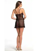 Kadın Siyah Tül Gecelik Nathalie T-2005 Siyah detay görünüm