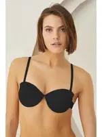 Kadın Straplez Sütyen Destekli Sırtı Şeffaf NBB 30017 Siyah farklı açı