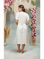 Kadın Taş Rengi Midi Viskon Gecelik Doreanse 25Y4078 Ekru detay görünüm