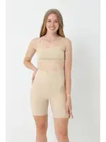 Kadın Ten Lazer Kesim Paçalı Korse FormActive 30200 Ten görsel 5