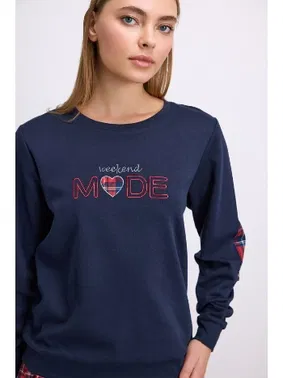 Anıl Kadın Uzun Kol Sweatshirt Pijama Takımı Anıl 11579 - Alternatif Görünüm