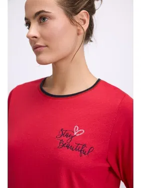 Anıl Kadın Uzun Kol Sweatshirt ve Kalpli Pantolon Pijama Takımı Şık ve Rahat Ev Giyimi Anıl 11583 - Alternatif Görünüm