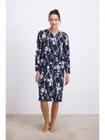 Kadın Uzun Kollu, Nefes Alabilen Yumuşak Kumaş, Konforlu ve Şık Günlük Ev Giyimi Anıl 11534 Lacivert