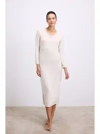 Anıl Kadın Uzun Kollu V Yaka Gecelik Anıl 11617