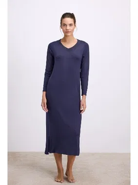 Anıl Kadın Uzun Kollu V Yaka Gecelik Anıl 11617 - Alternatif Görünüm