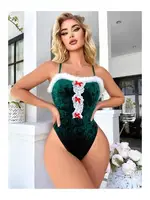 Kadın Yılbaşı Konseptli Fantezi Gecelik Nathalie YK-1803 Yeşil farklı açı