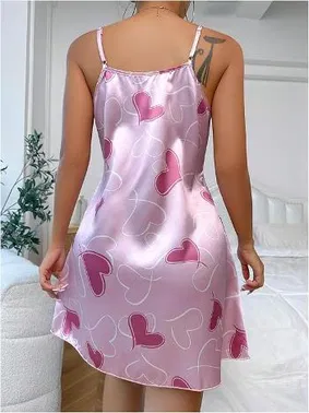 Ruselin Kalpli İnce Askılı Kısa Saten Gecelik Ruselin 2217 - Alternatif Görünüm