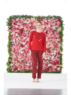 Estiva Kalpli Kareli Kısa Kollu Penye Lycra Kadın Pijama Takımı Estiva 25173