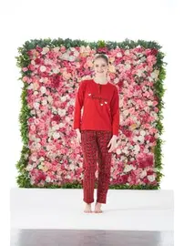 Estiva Kalpli Kareli Kısa Kollu Penye Lycra Kadın Pijama Takımı Estiva 25173