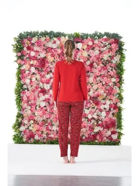 Estiva Kalpli Kareli Kısa Kollu Penye Lycra Kadın Pijama Takımı Estiva 25173 - Alternatif Görünüm