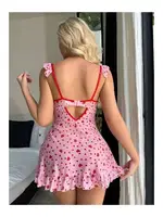 Kalpli Mini Kadın Fantezi Gecelik missisX 3036 Pembe görsel 4