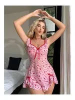 Kalpli Mini Kadın Fantezi Gecelik missisX 3036 Pembe görsel 5