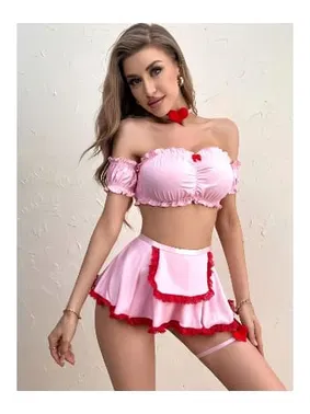 missisX Kalpli Pembe Fırfır Hizmetçi Kostüm missisX 62003 - Alternatif Görünüm