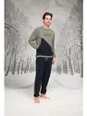 Kanguru Cepli Uzun Kollu Önü Yazılı Erkek Pijama Takım Doreanse 26K4607