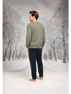 Doreanse Kanguru Cepli Uzun Kollu Önü Yazılı Erkek Pijama Takım Doreanse 26K4607 - Alternatif Görünüm