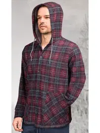 Doreanse Kapüşonlu Uzun Kollu Cepli Erkek Gömlek  Doreanse 4616