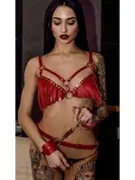 Kelepçeli Fantezi Harness MissisX 2163 Kırmızı görsel 4