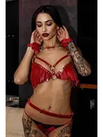 Kelepçeli Fantezi Harness MissisX 2163 Kırmızı görsel 5