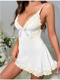 Real Passione Kenarları Dantel Kloş Kısa Fantazi Gecelik Takım Real Passione 4061