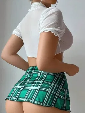 Real Passione Kıravatlı Ekose desenli Fantezi Kostüm Real Passione 20084 - Alternatif Görünüm