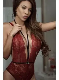 SHE Kırmızı Britli Seksi Fantezi Dantel Body SHE 2118