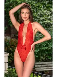 Nathalie Kırmızı Dantel Detaylı Babydoll Nathalie T-7002