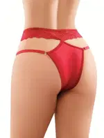 Kırmızı Dantel Şeritli Fantezi Kadın Külot NightLight 9156-1 Kırmızı detay görünüm