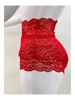 Kırmızı Dantelli Yüksek Bel Külot Sistina Venüs-K1011 Kırmızı farklı açı