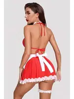 Kırmızı Hİzmetçi Kostüm missisX 50130 Kırmızı detay görünüm