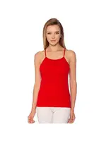 Kırmızı İnce Askılı Ribana Düz Biye Kadın Atlet Gümüş 4023 - 6 Adet Kırmızı