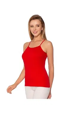 Gümüş Kırmızı İnce Askılı Ribana Düz Biye Kadın Atlet Gümüş 4023 - 6 Adet - Alternatif Görünüm