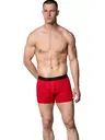Kırmızı Likralı Pamuklu Erkek Boxer Gümüş 3074